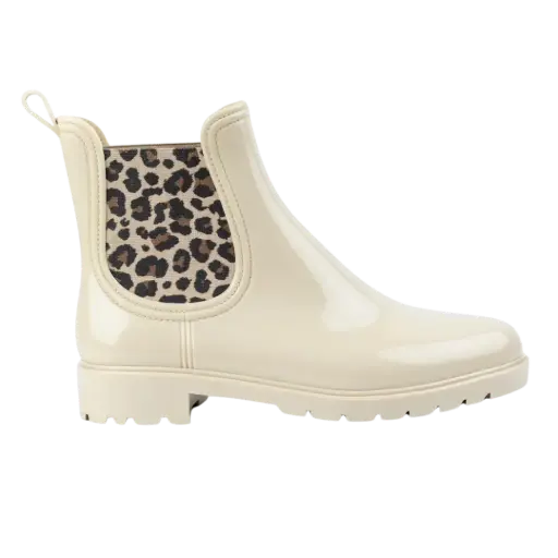 Botas Chelsea Beige Animal Print